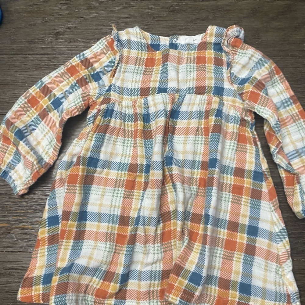 Angel Dear Muslin Plaid Drop Waist Dress 2T